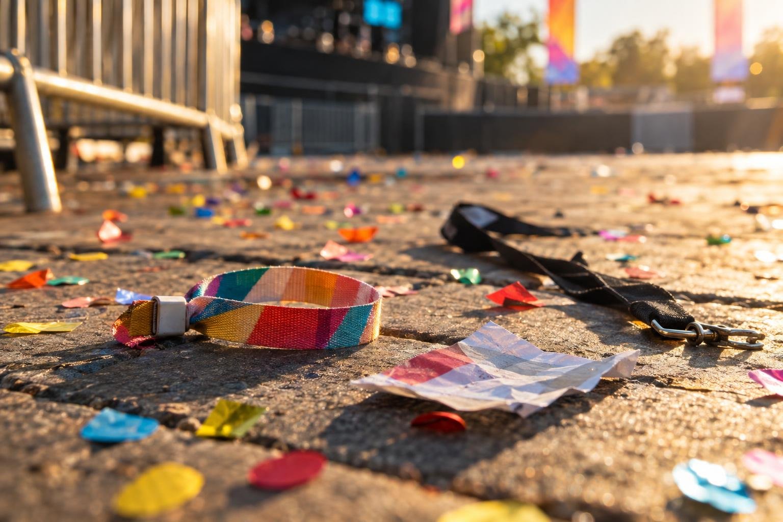 Fans queuing outside a gig venue checking phones for ticket prices
